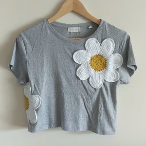 Crochet flower crop top